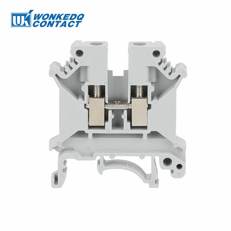 UK 5N Screw Feed-through Terminal Block Din Rail 0.2-4mm² Electrical Connector Universal Plug Connductor Wire UK5N