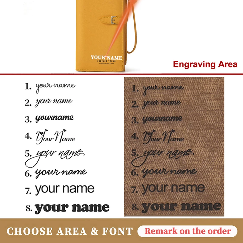 Engraving Name Women Wallets Fashion Long Leather Top Quality Card Holder Classic Female Purse Zipper Brand Wallet For Women