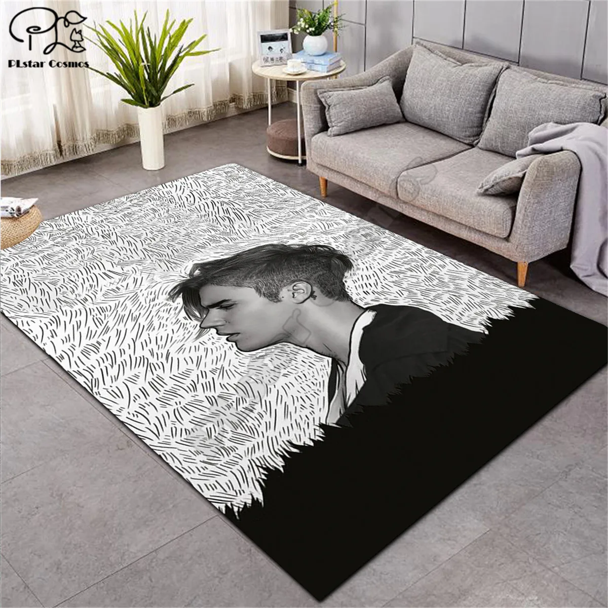 Star singer pattern Square Anti-Skid Area Floor Mat 3D Rug Non-slip Mat Dining Room Living Room Soft Bedroom Carpet style-03