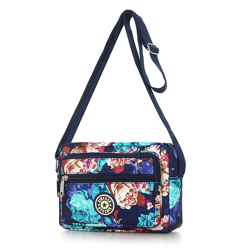 Women Handbags Waterproof Nylon Crossbody Messenger Bag High Quality Diagonal Shoulder Bag Floral Print Small Bag Collect Wallet