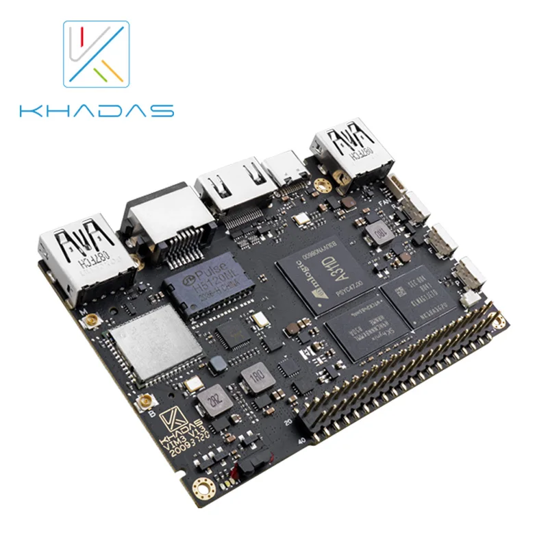 Khadas poderoso vim3 pro computador de placa única 4gb + 32gb placa desenvolvimento amlogic a311d com câmera dupla/display 4k 2.2ghzowo