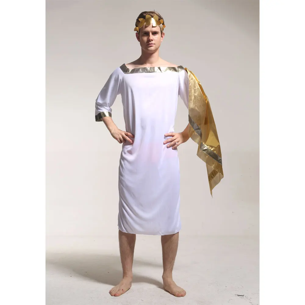 Halloween Adult Grecian Toga Set Costume Men Women Roman Greek God Goddess Cosplay Costumes Halloween Purim Party Fancy Dress