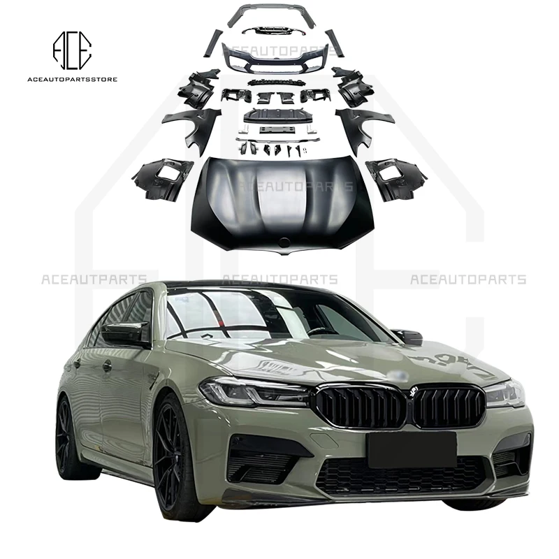 For BMW 5 Series F90 change to M5 PP Unpainted Car Body Kit Front Bumper Hood Rear Bumper Side Skirts Fender