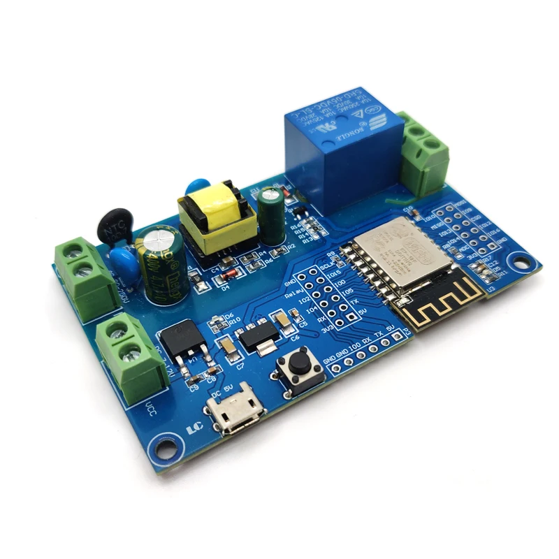 Placa WiFi Desenvolvimento Relé Único, AC DC Power ESP8266, ESP-12F