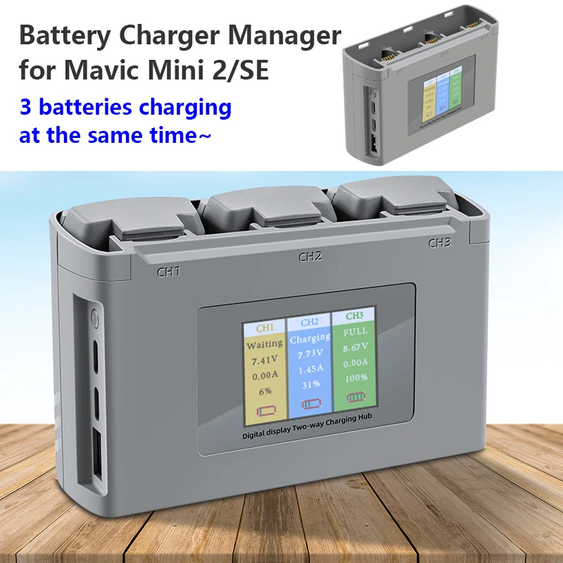 

for DJI Mavic Mini 2 Battery Charger Manager Mini SE Two-Way Display Charging Hub Butler Batteries Power Bank Drone Accessories