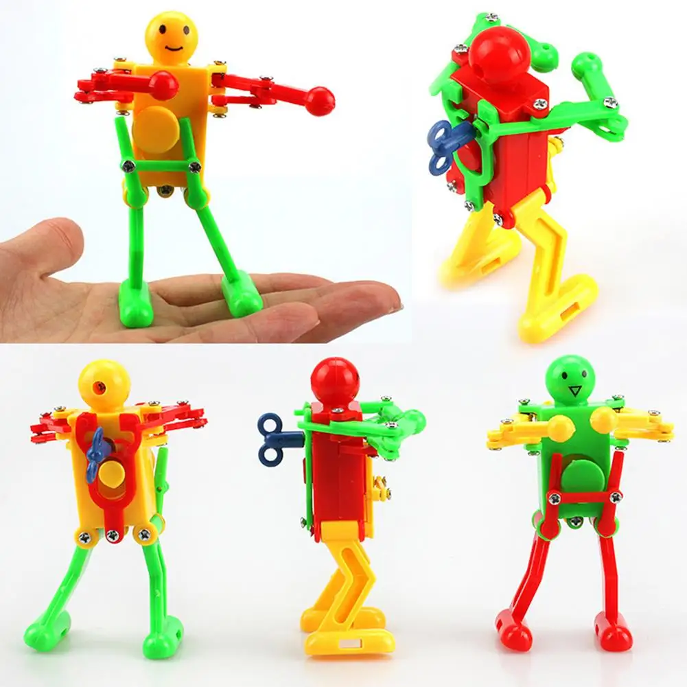 Windup Robot Dancer Boy Toys Multicolor Spring Clockwork Dancer Walking Dancing Robot Partner Baby Children Educational Toy