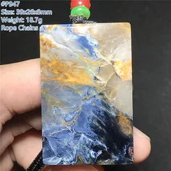 Natural Blue Yellow Pietersite Pendant For Women Men Crystal Beads Stone Namibia Energy Gemstone Rope Chains Royal Jewelry AAAAA