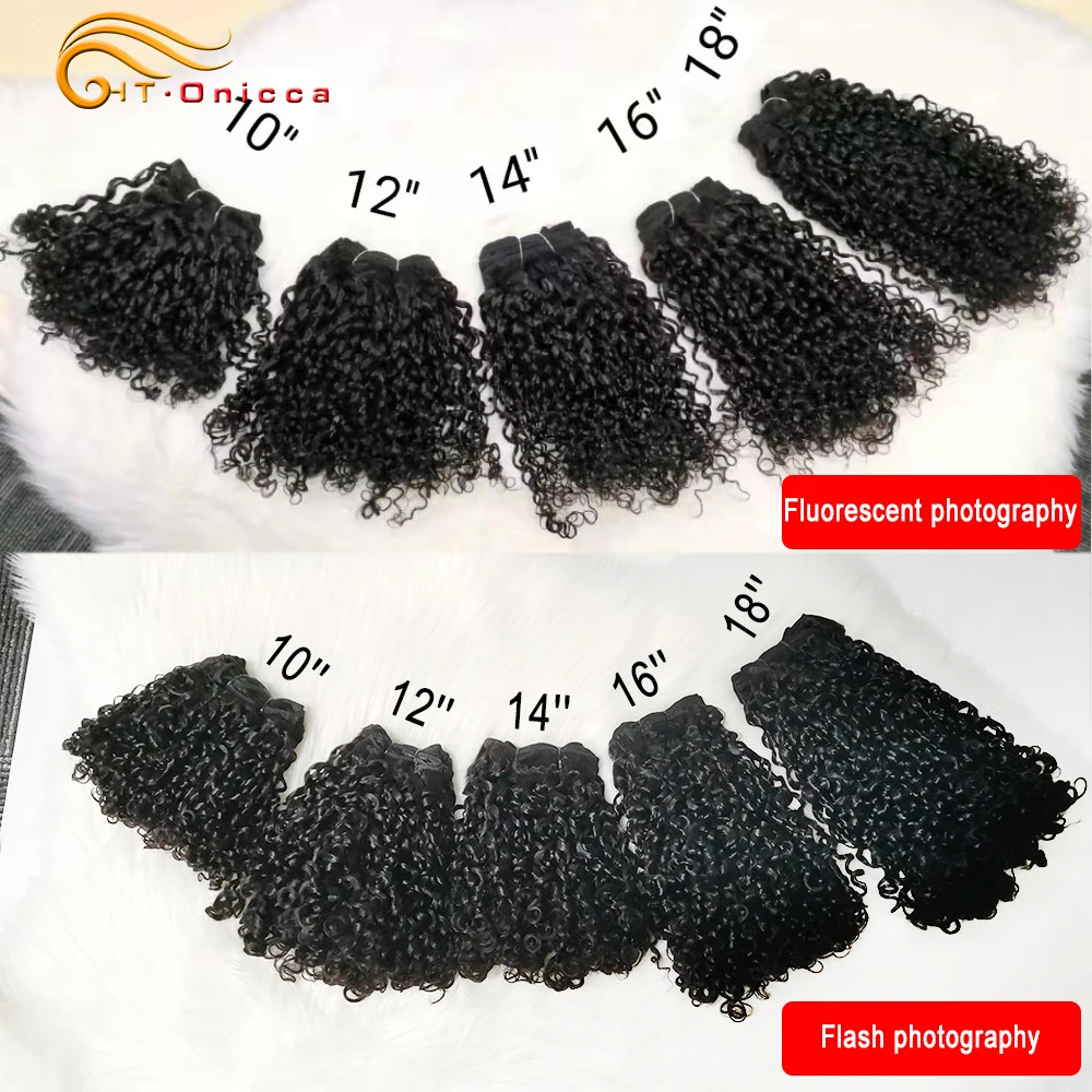 Bundel Rambut Brasil Ombre 1B 30 Bundel Pirang dengan Penutup Rambut Manusia Keriting Pixie 3 Bundel dengan Penutup 240G/Set Rambut Remy