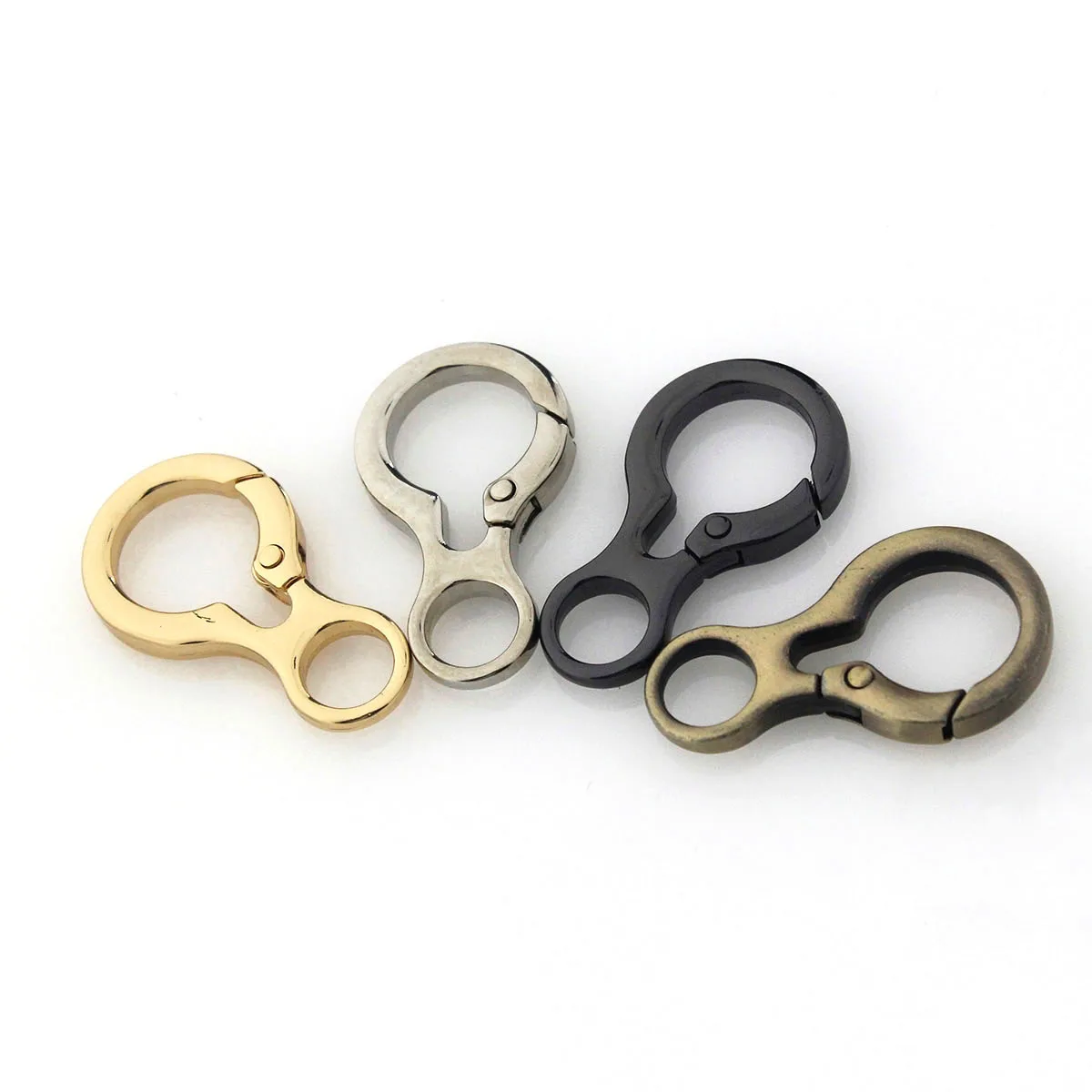 1pcs Metal New Style Ring Snap Hook Spring Gate Trigger Clasps Clips for DIY Leather Craft Belt Strap Webbing Keychain Hooks