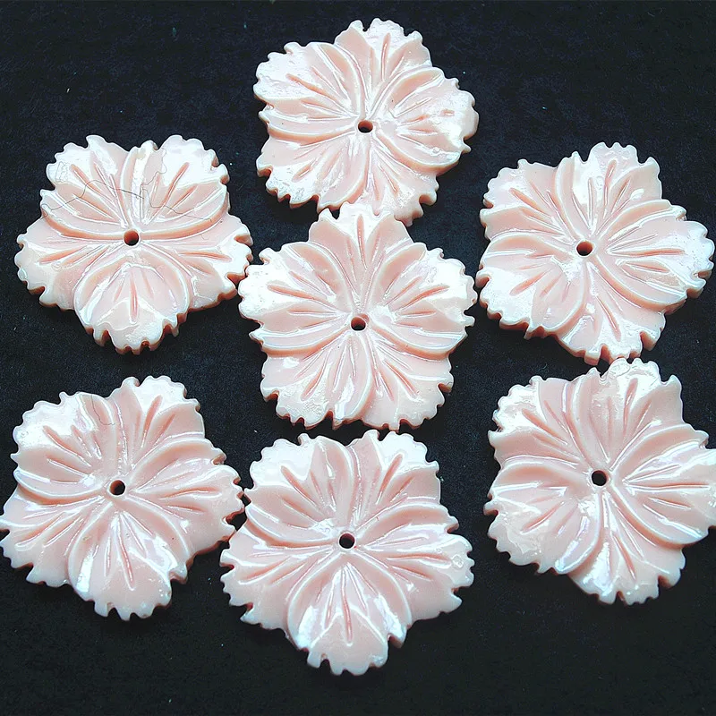 6PCS Pink Clay Beads Flower Pendants For Women Bracelets Making Size 27MM Hot Selling Accessories Findings