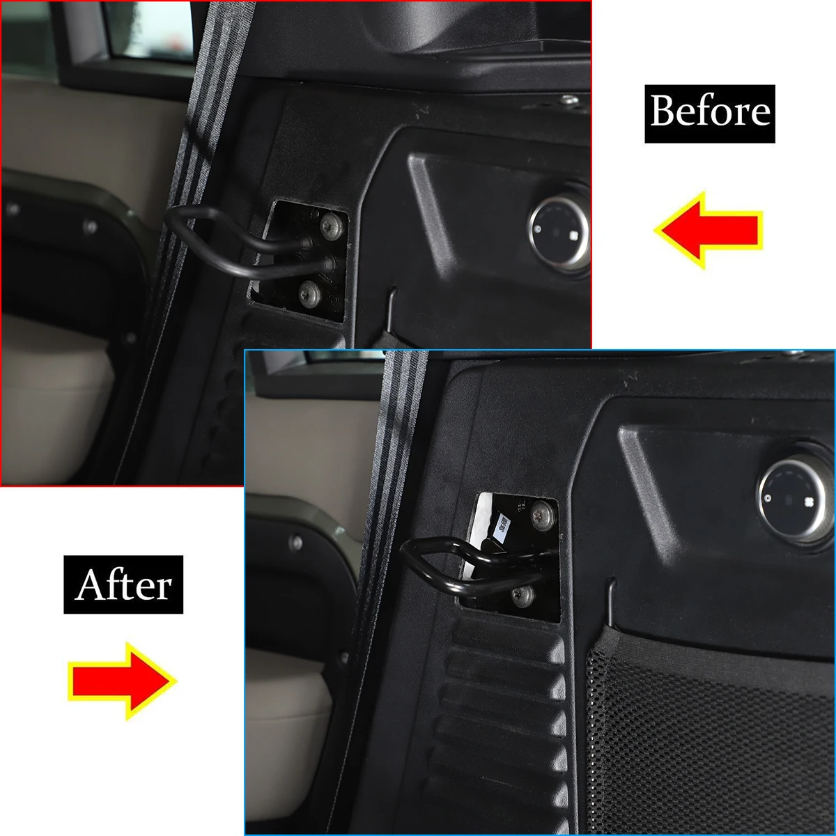 cheya Metal Car Rear Seat Back Adjustment Bracket for Land Rover Defender 110 2020-2024 Interior Accessories 2 Pcs