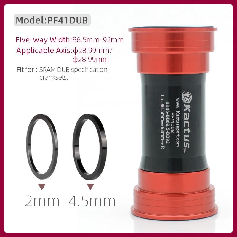 PF4124 BB86 92 Pressfit Tretlager MTB Rennrad BB PF4130 PF41-DUB Rahmenschale 86,5-92mm Passend für Shimano SRAM GXP-DUB