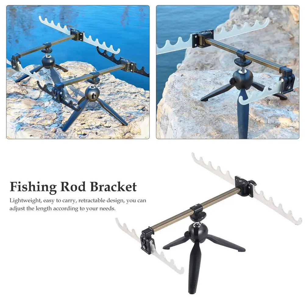 Portable Retractable Fishing  Rod Tripod Stand Holder foldable Stable Luminous Adopting PTZ design Fishing Rod Bracket