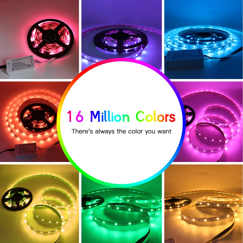 GLEDOPTO-Bande lumineuse LED RGB + CCT, WW/CW, DC 24V, 5 mètres, IP65, étanche IP20, non étanche, SMD 5050 SMD 2835