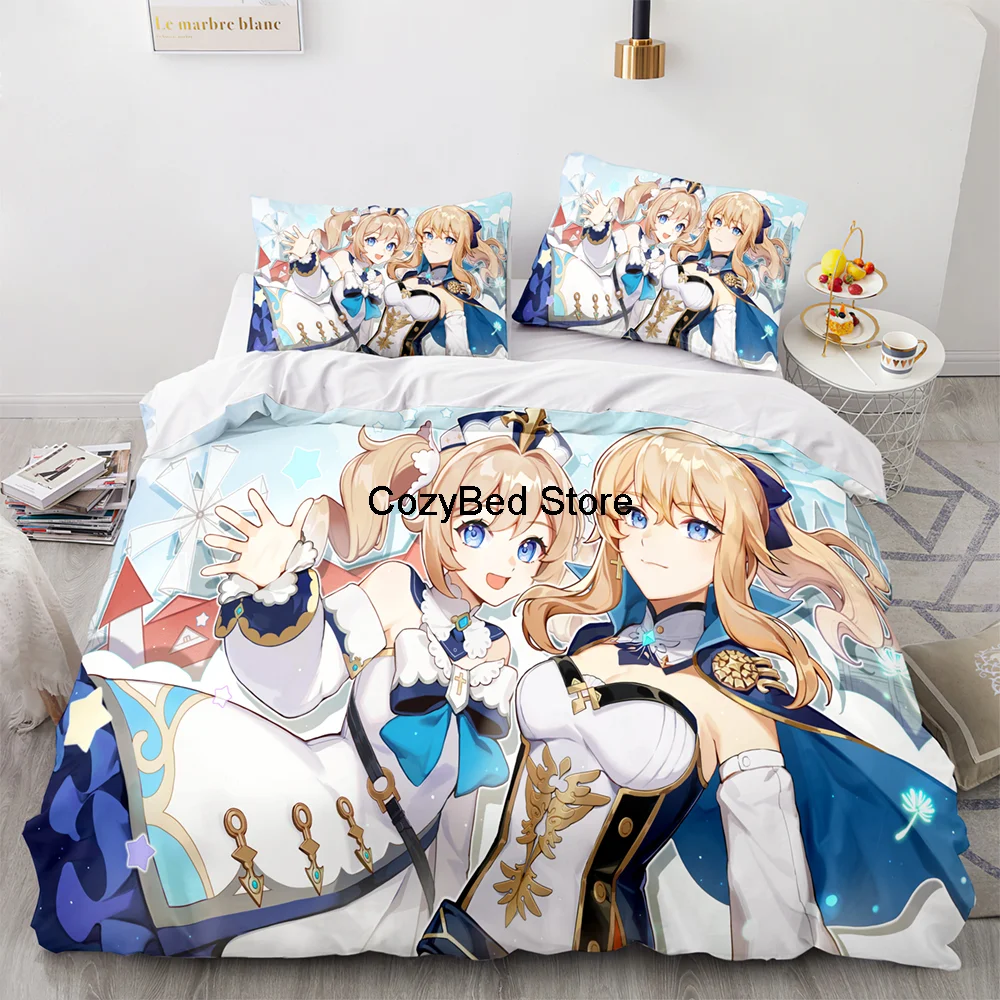 Genshin Impact Bedding Set Game 3d Print Bed Linen Quilt Soft Duvet Cover Sets Home Textile Queen King Size Girl Kids Room Decor