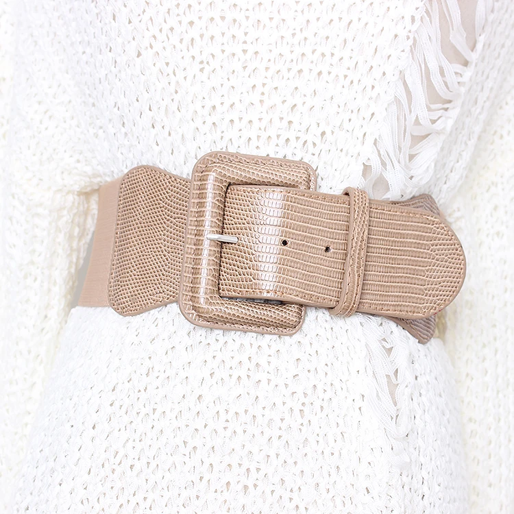 Women's runway fashion pu leather elastic Cummerbunds female Dress Corsets Waistband Belts decoration wide belt TB1201