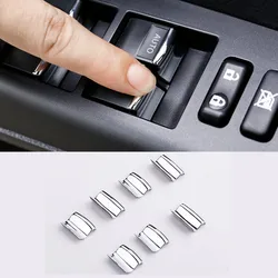 7Pcs Chrome Window Glazen Lift Knop Cover Trim Sticker Voor Toyota Vios Altis Camry RAV4 Wens Yaris Auto-interieur accessoires