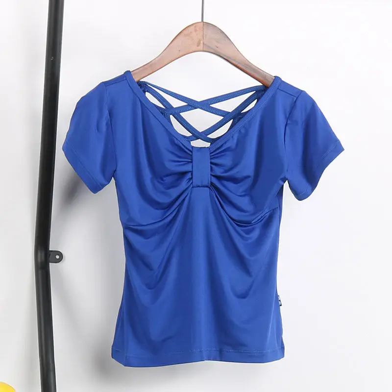 New Sexy Women Tops Square Dance Clothing New Shirt Short-sleeved Summer Dance Clothes Practice Clothes Female Dancing Clothes