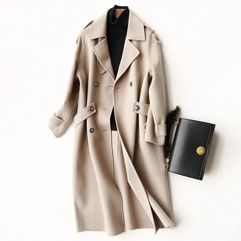 

4040 Fashion 300% Wool Coat Female Autumn Winter Long Jackets Women Trench Coats Women's Clothing casaco feminino 37305