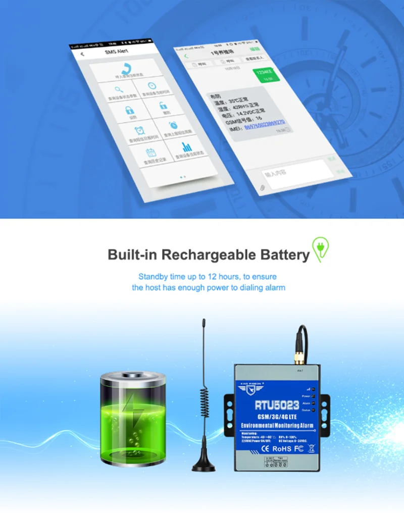 Imagem -06 - Gsm Controlador de Alarme Temperatura & Sistema de Monitoramento de Umidade para Estufa Fazenda Falha de Energia Monitor Registrador de Dados Gsm Alarme