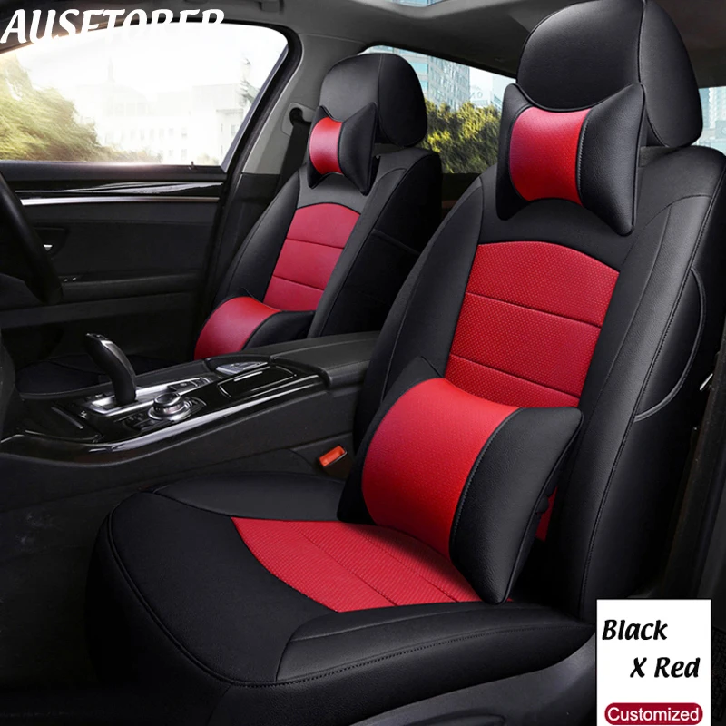 

AUSFTORER Automobiles Seat Cover for Toyota Land Cruiser Seat Cushion Sets Cowhide & PVC Leather 8 Seats Car Supports US Version