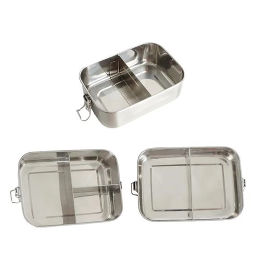 304 Stainless Steel Lunch Box 1200ml Leakage Proof Lunch Box Student Square Lunch Box