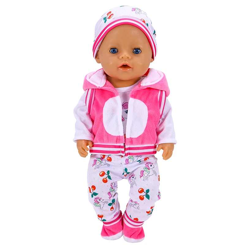 17 zoll Puppe Kleidung 43 cm Puppe Warme Anzug mit Hut und Socken für Neue Baby Geboren Puppe Outfit Mode puppe Customizing Liefert