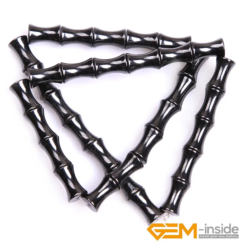 Natual Stone Black Magnetic Hematite Bamboo Loose Accessorries Beads For Jewelry Making Strand 15 Inches DIY Gifts Fow Men Women