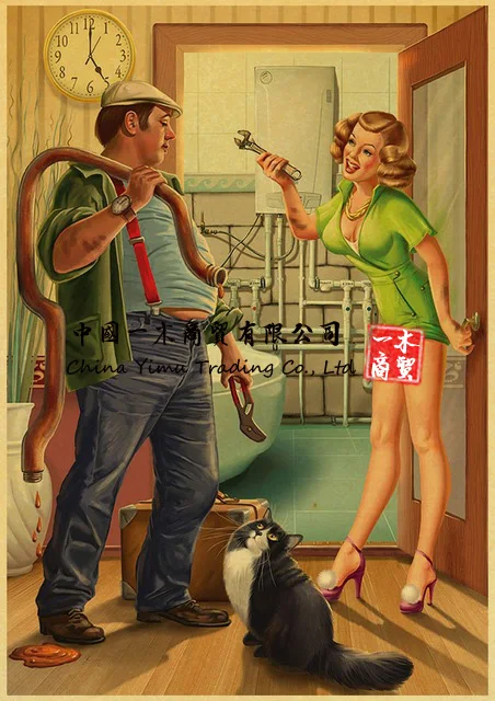 

hololive Sexy Decals Negra Pin Up Girl Poster Beauty Vintage Retro Stickers Wall Home Bar Club Posters Decal