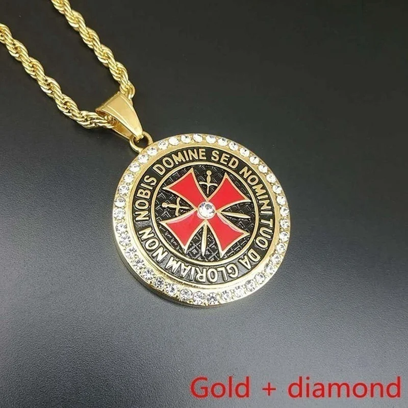 Christian Maltese Cross Symbol Men\'s Pendant Christian Crusader Holy Warrior Fashion Jewelry Necklace  Religious Trend