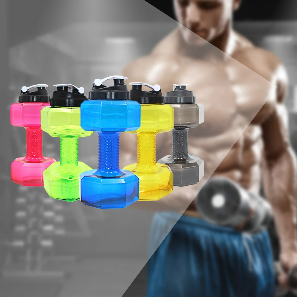 Water Dumbbell Sport Bottle Large Capacity Gym Running	Fitness Bodybuilding Exercise Outdoor Bicycle Camping Cycling Bottle