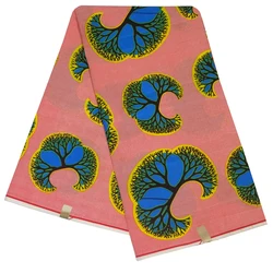 2019 Newest 100% Polyester Sweet Printed African Pagne Nigeria Pink Wax Fabric DIY Ankara Textiles 6Yards