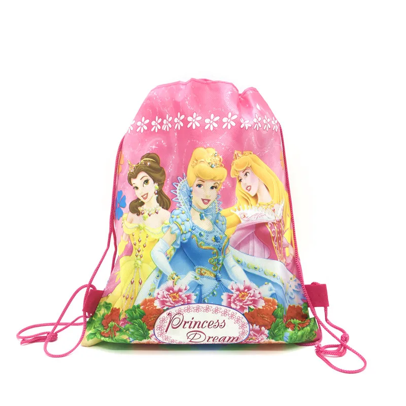 8/16/24/50PCS Six Princess Snow White Disney Drawstring Bags Travel Pouch Belle Cute Bag Cinderella School Backpack Portable