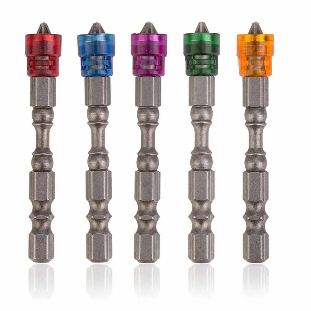 5Pcs/set 65mm Magnetic Drill Screwdriver Bits 1/4 Inch Hex Shank S2 Steel Cross Head Electric Screwdriver Kit Power Tools Set AA