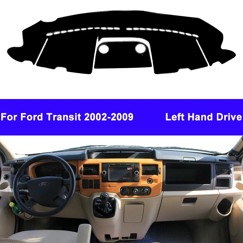 Auto Car Dashboard Cover DashMat Carpet Cape For Ford Transit 2002 - 2009 Center Console Protector Sun-Shade 2008 2007 2006 2005