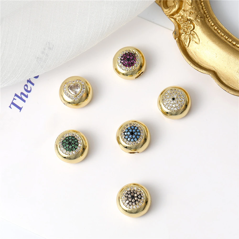 JUYA New Arrival Round CZ Bead Rhinestone Bead Caps For Handmade Necklace Bracelet Findings Jewelry Supplies