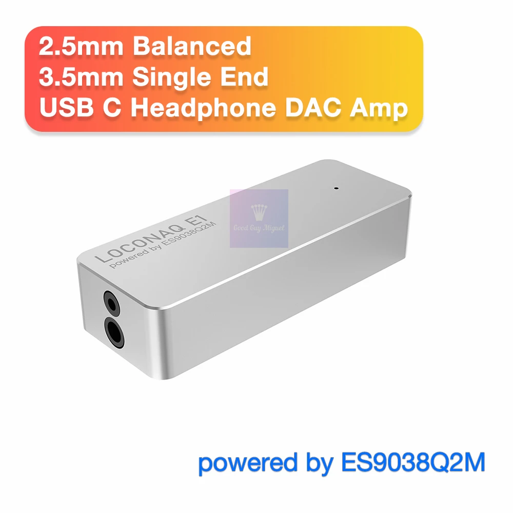 لوكوناك E1 USB Type C سماعة DAC مضخم صوت رقمي دونغل HPA ES9038Q2M 3.5 مللي متر SE 100mW 2.5 مللي متر مخرج متوازن 200mW Amp