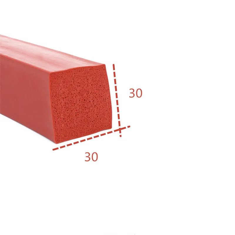 Silicon Foam Strip Heat Insulation Hight Temperature Resist Silicone Rubber Bar 1 - 20mm Thick 1m 5m Red