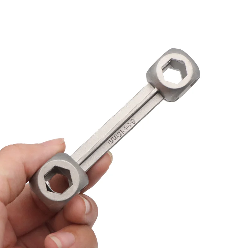 Bike Hexagon Wrench Portable Durable Hand Tool Small Bone Type Wrench Cycling Multi Repair Tool  6-15mm With 10 Hex Holes