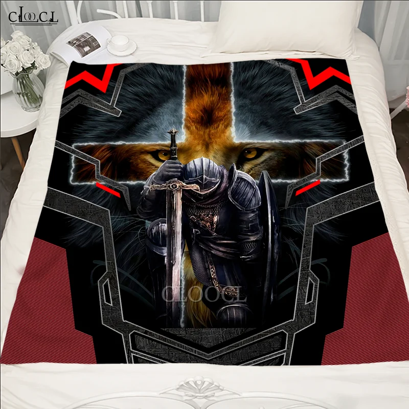 Jesus Two-layer Blanket Knights Templar Blankets 3D Print for Adult Thick Quilt Home Picnic Travel Fashion Throw Blanket