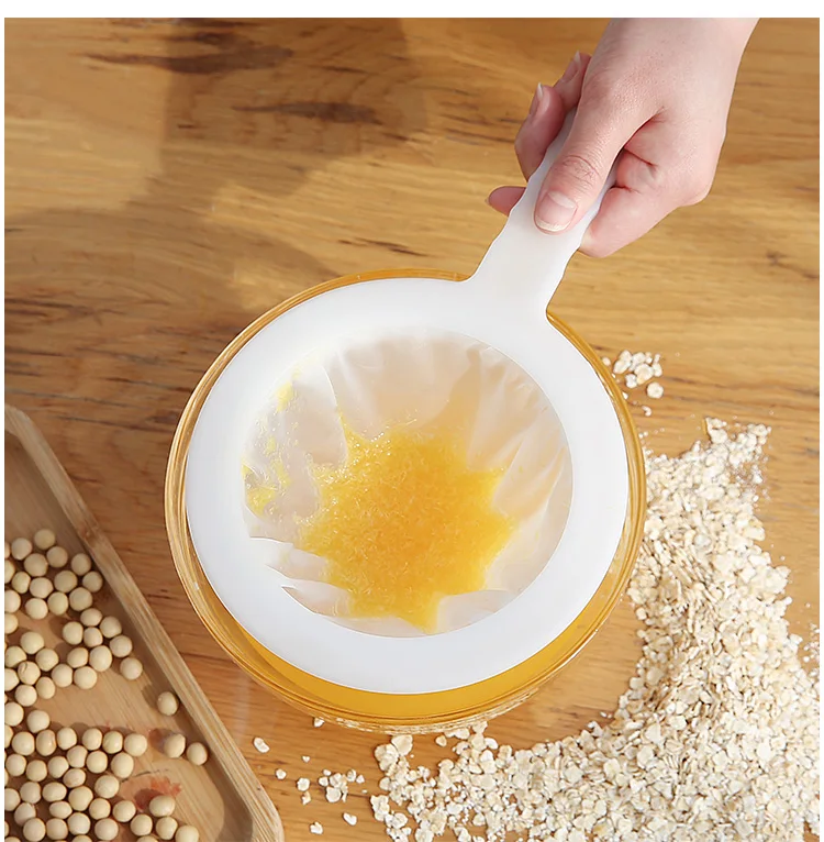 38/75/150 Micron Nylon Filter Spoon Kitchen Soy Milk Coffee Yogurt Mesh Filter Bar Strainers Beer Brewing Filter Tools Colanders