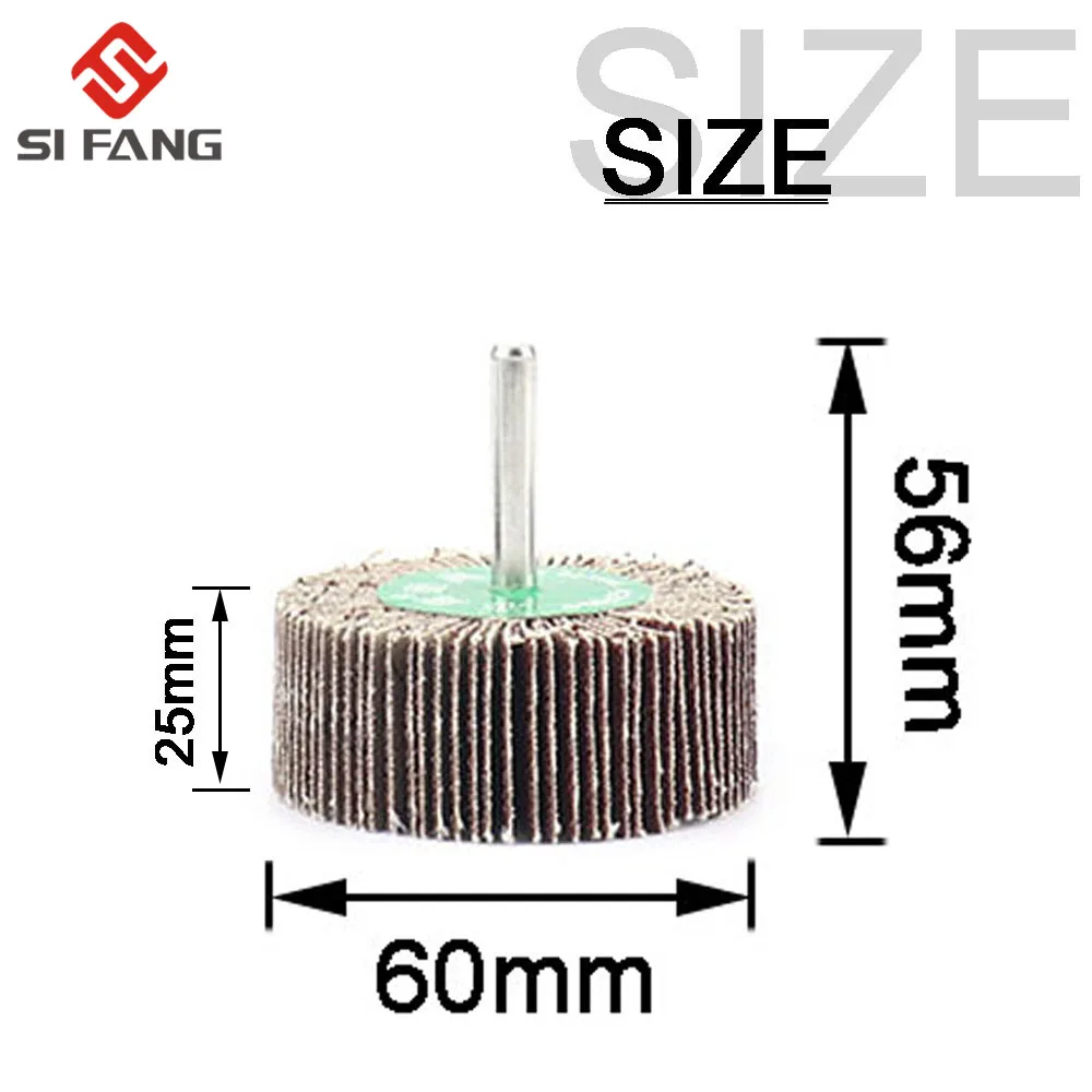 5PC Schleifpapier Schleifen Klappe Polieren Räder Schleif Disc Shutter Polieren Rad Für Rotary Dremel Werkzeug 60/80/120 körnung 6MM Schaft – Detail 9