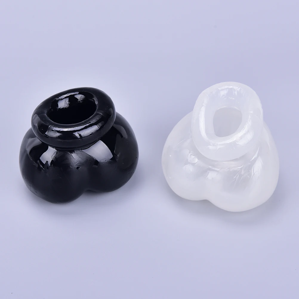 Clear/Black Bull Bag Ball Stretcher Snug,Scrotum Silicone Ballstretcher Ballsack,Testicle Bondage,Sex Toys For Men