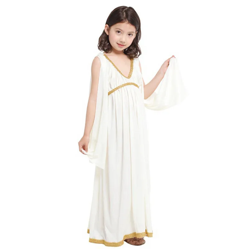 

M-XL белые девушки богиня Афина косплей дети Хэллоуин греческие костюмы принцессы карнавальный Пурим сценическое праздничное платье