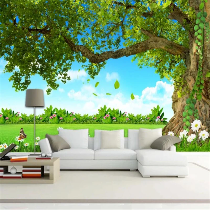 beibehang custom photo wallpapers for living room Landscape painting towering trees Bedroom Home Decor 3D Wall covering Painting