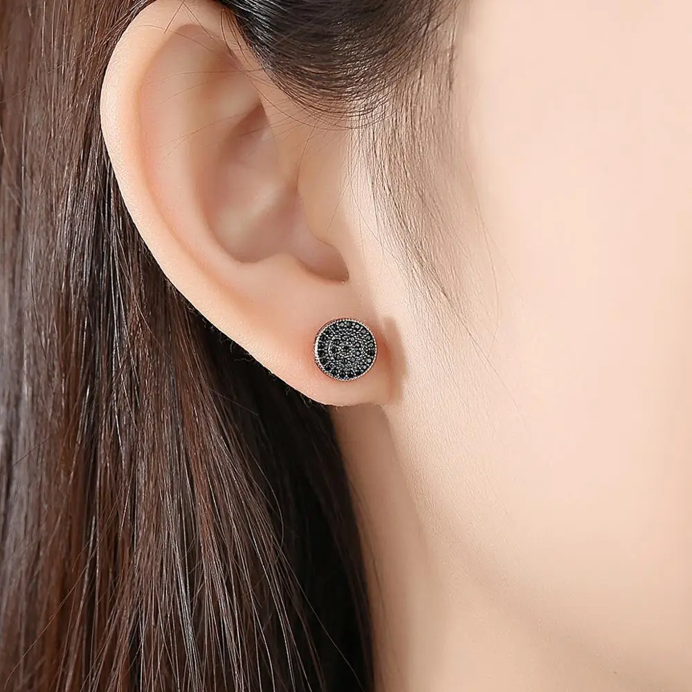 LUOTEEMI Korean Fashion Square Stud Earrings for Women Girls Daily Wearing AAA Cubic Zircon Men\'s Hip Pop Gothic Accessories