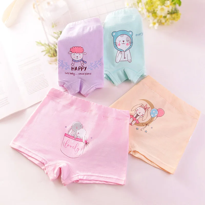 

5pcs/lot high quanlity Children's underwear women's cotton underwear 2-12years old girl underwear boxer briefs baby underwear