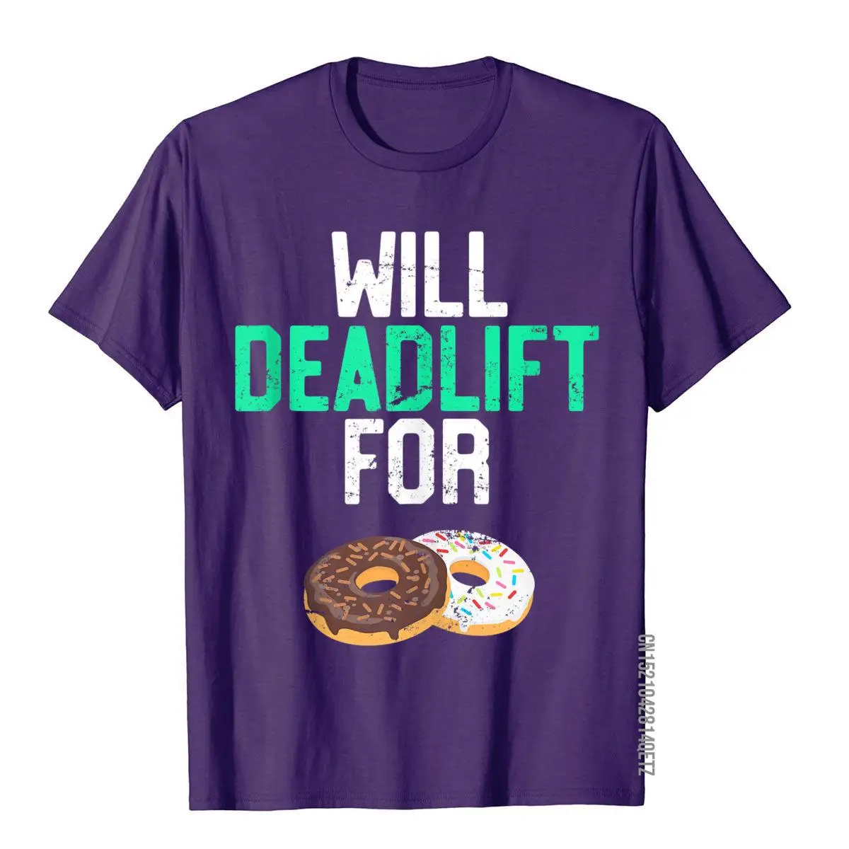 Donut Workout Gift Will Deadlift For Donuts Fitness Top T-Shirts High Street Popular Cotton T Shirt Personalized For Men