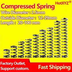 HotXYZ Coil Compression Pressure Springs Y-type Compressed Rotor Return Release Spring Steel 65Mn Wire Diameter 2.5mm 3.0mm