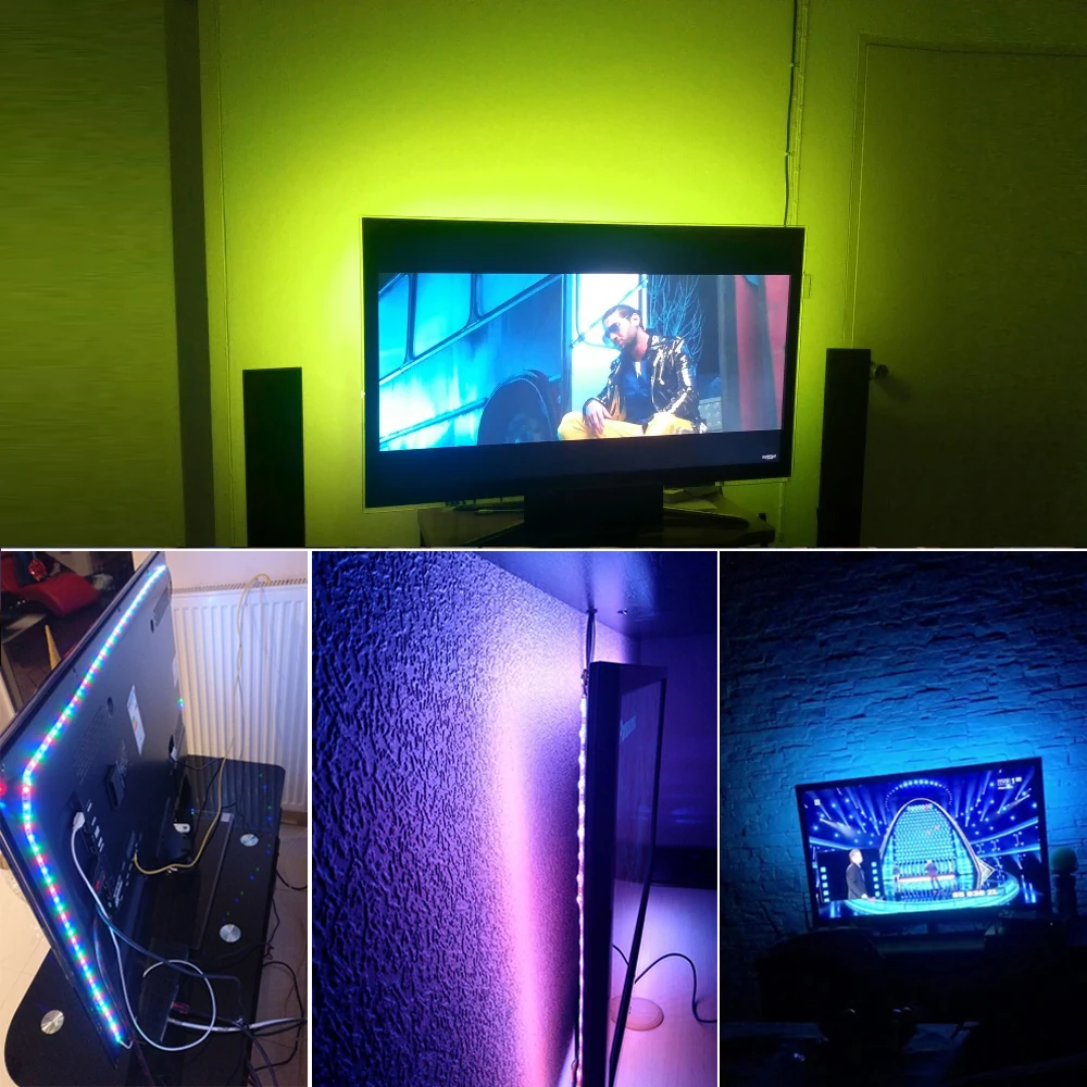 Imagem -06 - Usb Conduziu a Luz de Tira 1m 2m 3m 4m 5m Branco Morno Branco Rgb Led Strip 2835 tv Decoracion de Iluminação de Fundo Luzes de Fadas. 5v